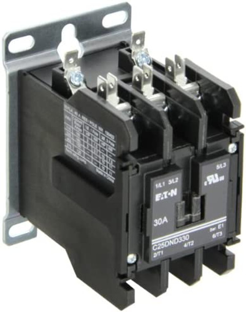 Cutler Hammer-Eaton Help C25DND330B Description Electrical, Contactor, 208/240Vac 50/60Hz Coil Voltage, 3 Pole, 30 Amps