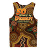 Indigenous Australian Aboriginal Men Singlet NAIDOC Week Golden Dreaming Dot Art