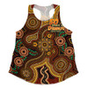 Indigenous Australian Aboriginal Women Racerback Singlet NAIDOC Week Golden Dreaming Dot Art