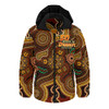 Indigenous Australian Aboriginal Hooded Padded Jacket NAIDOC Week Golden Dreaming Dot Art