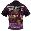 Queensland Maroons Zip Polo Shirt Origin Final Battle Rising Glory
