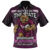 Queensland Maroons Zip Polo Shirt Origin Final Battle Rising Glory