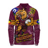 Brisbane Broncos Long Sleeve Polo Shirt NAIDOC Week 2026 Forged In Deadly Spirit