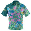 Indigenous Australian Aboriginal Zip Polo Shirt Naidoc Sacred Tracks Culture Spirit
