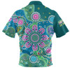 Indigenous Australian Aboriginal Zip Polo Shirt Naidoc Sacred Tracks Culture Spirit