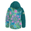 Indigenous Australian Aboriginal Hooded Padded Jacket Naidoc Sacred Tracks Culture Spirit