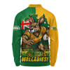 Aussie Wallabies Long Sleeve Polo Shirt Rising Green Gold Nations Championship Force