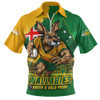 Aussie Wallabies Zip Polo Shirt Rising Green Gold Nations Championship Force