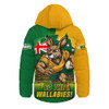 Aussie Wallabies Hooded Padded Jacket Rising Green Gold Nations Championship Force