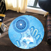 Indigenous Australian Aboriginal Round Rug Ocean Dreaming Jellyfish Tracks Pride