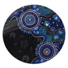 Indigenous Australian Aboriginal Round Rug Spirit Tracks Connection Through Sea Country