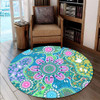 Indigenous Australian Aboriginal Round Rug Sacred Journey Tracks Culture Spirit