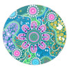 Indigenous Australian Aboriginal Round Rug Sacred Journey Tracks Culture Spirit