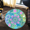 Indigenous Australian Aboriginal Round Rug Sacred Journey Tracks Culture Spirit