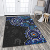 Indigenous Australian Aboriginal Area Rug Spirit Tracks Connection Through Sea Country