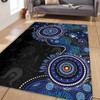 Indigenous Australian Aboriginal Area Rug Spirit Tracks Connection Through Sea Country