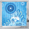Indigenous Australian Aboriginal Shower Curtain Ocean Dreaming Jellyfish Tracks Pride