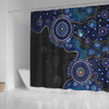 Indigenous Australian Aboriginal Shower Curtain Spirit Tracks Connection Through Sea Country