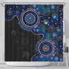 Indigenous Australian Aboriginal Shower Curtain Spirit Tracks Connection Through Sea Country