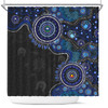 Indigenous Australian Aboriginal Shower Curtain Spirit Tracks Connection Through Sea Country