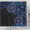 Indigenous Australian Aboriginal Shower Curtain Spirit Tracks Connection Through Sea Country