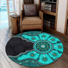 Indigenous Australian Aboriginal Round Rug Sacred Ancestral Spirit Journey Paths