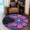 Indigenous Australian Aboriginal Round Rug Sacred Ancestral Spirit Journey Paths