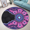 Indigenous Australian Aboriginal Round Rug Sacred Ancestral Spirit Journey Paths