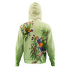 Indigenous Australian Aboriginal Hoodie Rainbow Lorikeets Native Leaves Floral