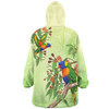 Indigenous Australian Aboriginal Snug Hoodie Rainbow Lorikeets Native Leaves Floral