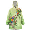 Indigenous Australian Aboriginal Snug Hoodie Rainbow Lorikeets Native Leaves Floral