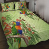 Indigenous Australian Aboriginal Quilt Bed Set Rainbow Lorikeets Colorful Nature Spirit