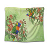 Indigenous Australian Aboriginal Tapestry Rainbow Lorikeets Colorful Nature Spirit