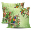 Indigenous Australian Aboriginal Pillow Cases Rainbow Lorikeets Colorful Nature Spirit