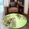 Indigenous Australian Aboriginal Round Rug Rainbow Lorikeets Colorful Nature Spirit