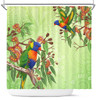 Indigenous Australian Aboriginal Shower Curtain Rainbow Lorikeets Colorful Nature Spirit