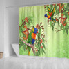 Indigenous Australian Aboriginal Shower Curtain Rainbow Lorikeets Colorful Nature Spirit