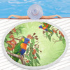 Indigenous Australian Aboriginal Beach Blanket Rainbow Lorikeets Colorful Nature Spirit