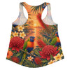 Australia Women Racerback Singlet Rainbow Lorikeet Sunset Paradise