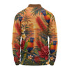 Australia Long Sleeve Polo Shirt Rainbow Lorikeet Sunset Paradise