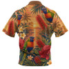 Australia Zip Polo Shirt Rainbow Lorikeet Sunset Paradise