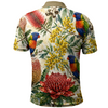 Australia Polo Shirt Rainbow Lorikeet Watercolor Garden