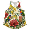 Australia Women Racerback Singlet Rainbow Lorikeet Watercolor Garden