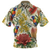 Australia Zip Polo Shirt Rainbow Lorikeet Watercolor Garden