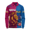 Brisbane Lions Long Sleeve Polo Shirt 30 Years Celebrating Spirit Forged Through Belief