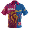 Brisbane Lions Zip Polo Shirt 30 Years Celebrating Spirit Forged Through Belief
