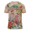Indigenous Australian Aboriginal T-Shirt Merry Galah-mas Festive Watercolor Botanical Garden