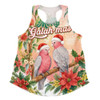 Indigenous Australian Aboriginal Women Racerback Singlet Merry Galah-mas Festive Watercolor Botanical Garden