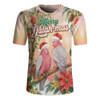Indigenous Australian Aboriginal Rugby Jersey Merry Galah-mas Festive Watercolor Botanical Garden
