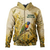 Australia Hoodie National Wattle Day Rainbow Lorikeet Golden Garden